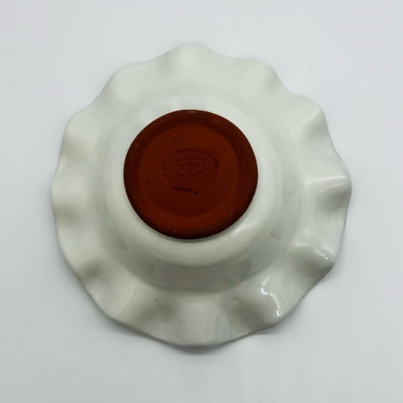 Mackenzie-Child’s Aalsmeer Vintage Aalsmeer Ruffled Blue and Yellow Ceramic Bowl - Picture 3 of 9